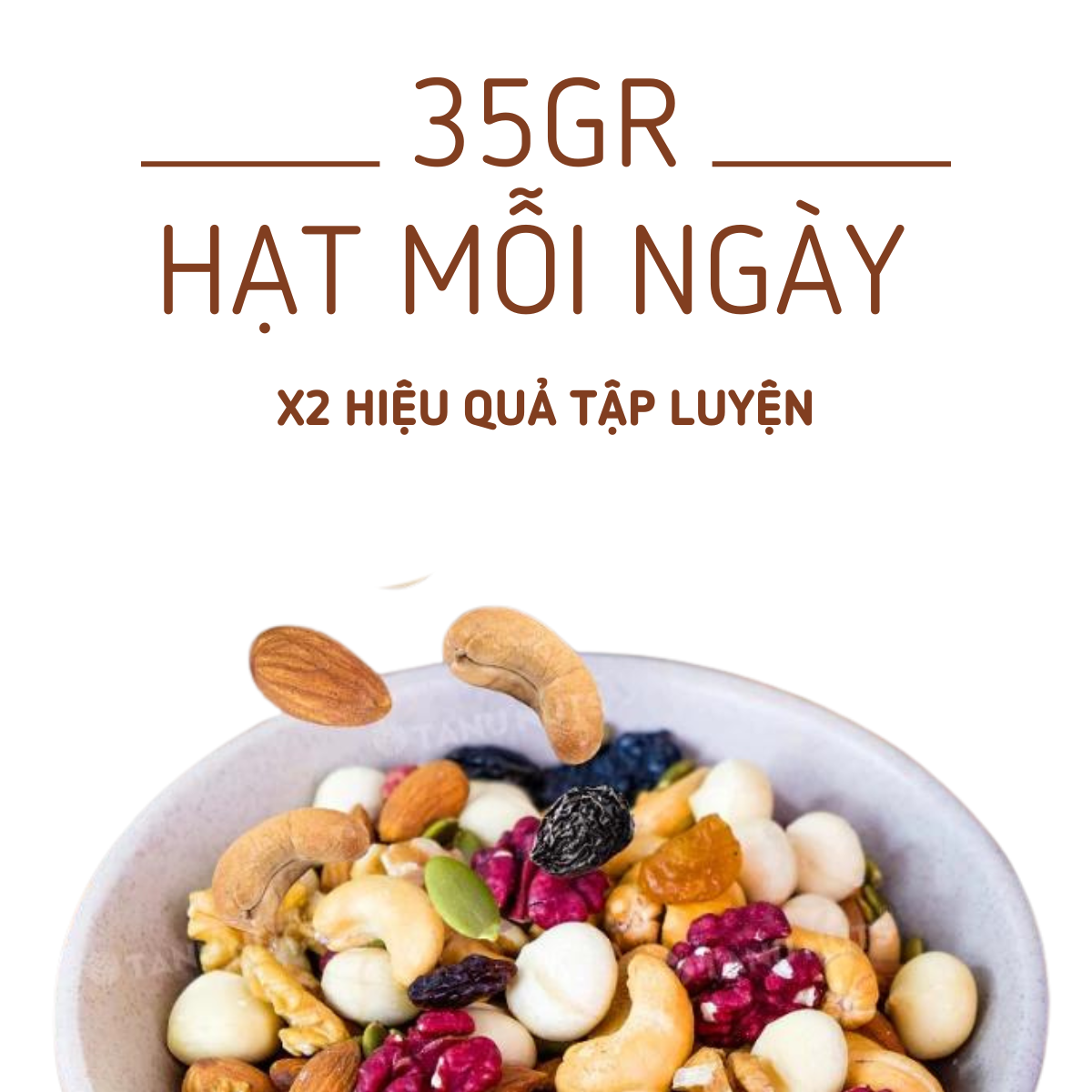 Hạt dinh dưỡng mix 8 loại TANU NUTS, ngũ cốc granola siêu hạt ăn kiêng giảm cân, ngũ cốc bà bầu