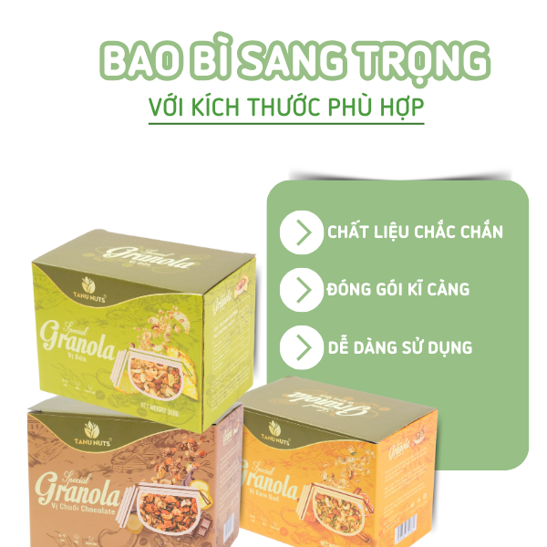 Ngũ cốc granola siêu hạt, gói nhỏ tiện lợi- Hộp 10 gói 350gr