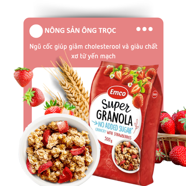 Ngũ cốc Emco không thêm đường vị dâu túi 500gr