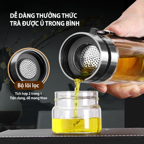 Bình pha trà thủy tinh- dung tích 400ml
