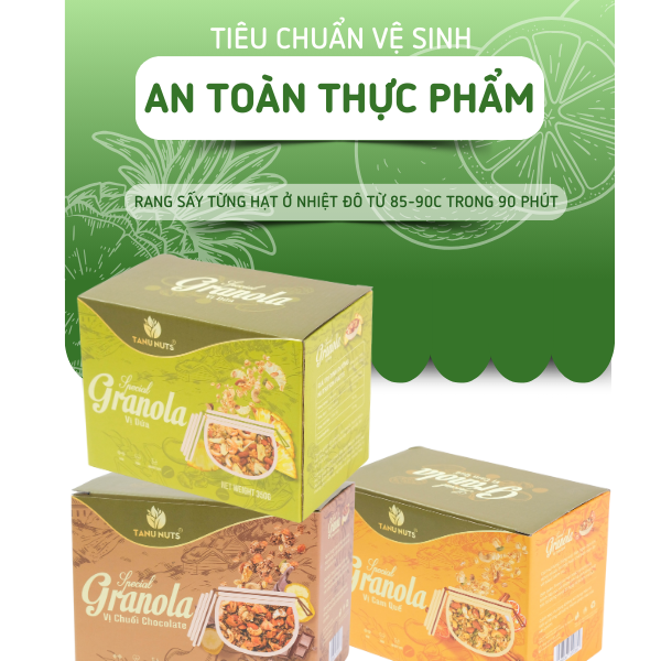 Ngũ cốc granola siêu hạt, gói nhỏ tiện lợi- Hộp 10 gói 350gr