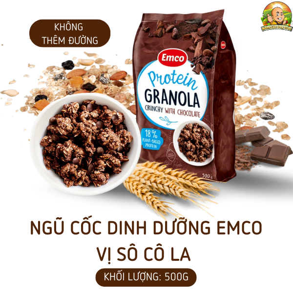Ngũ cốc Emco không thêm đường vị socola túi 500gr
