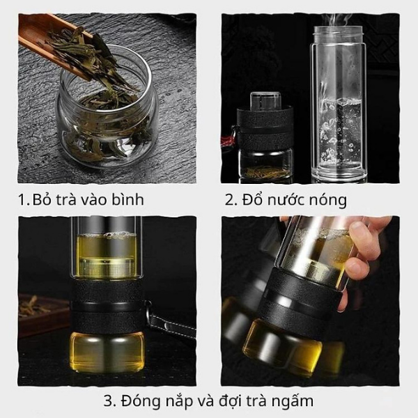 Bình pha trà thủy tinh- dung tích 400ml