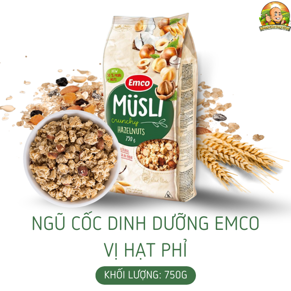 Ngũ cốc Emco vị hạt phỉ túi 750gr