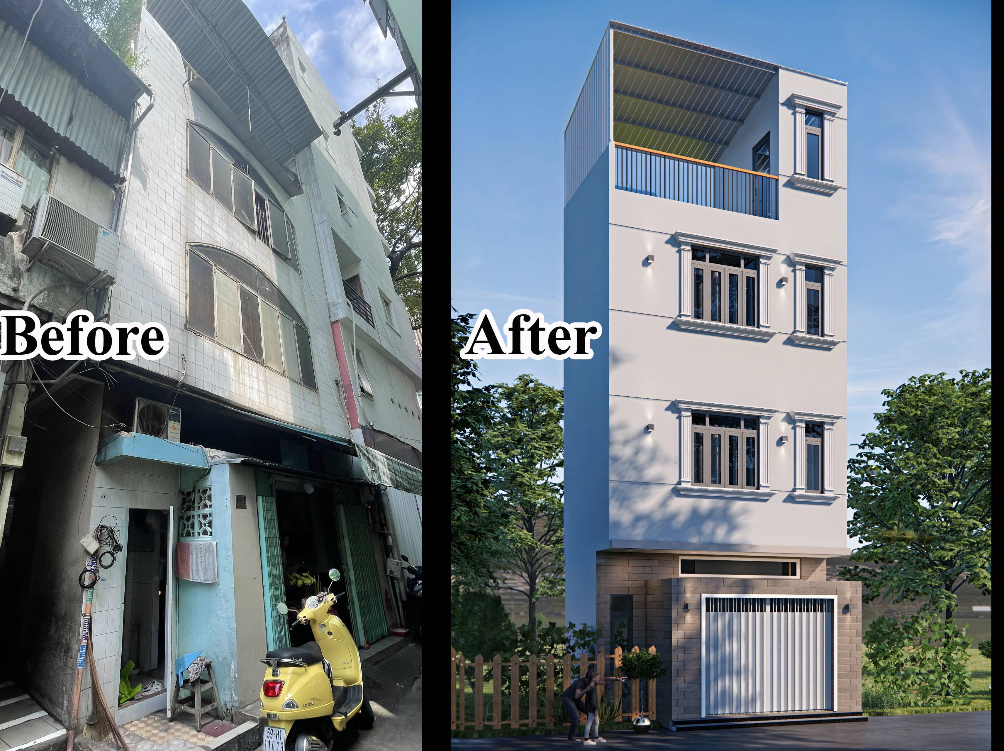 Thiết kế và thi công cải tạo nhà phố 3 tầng Nguyễn Trãi, Quận 5