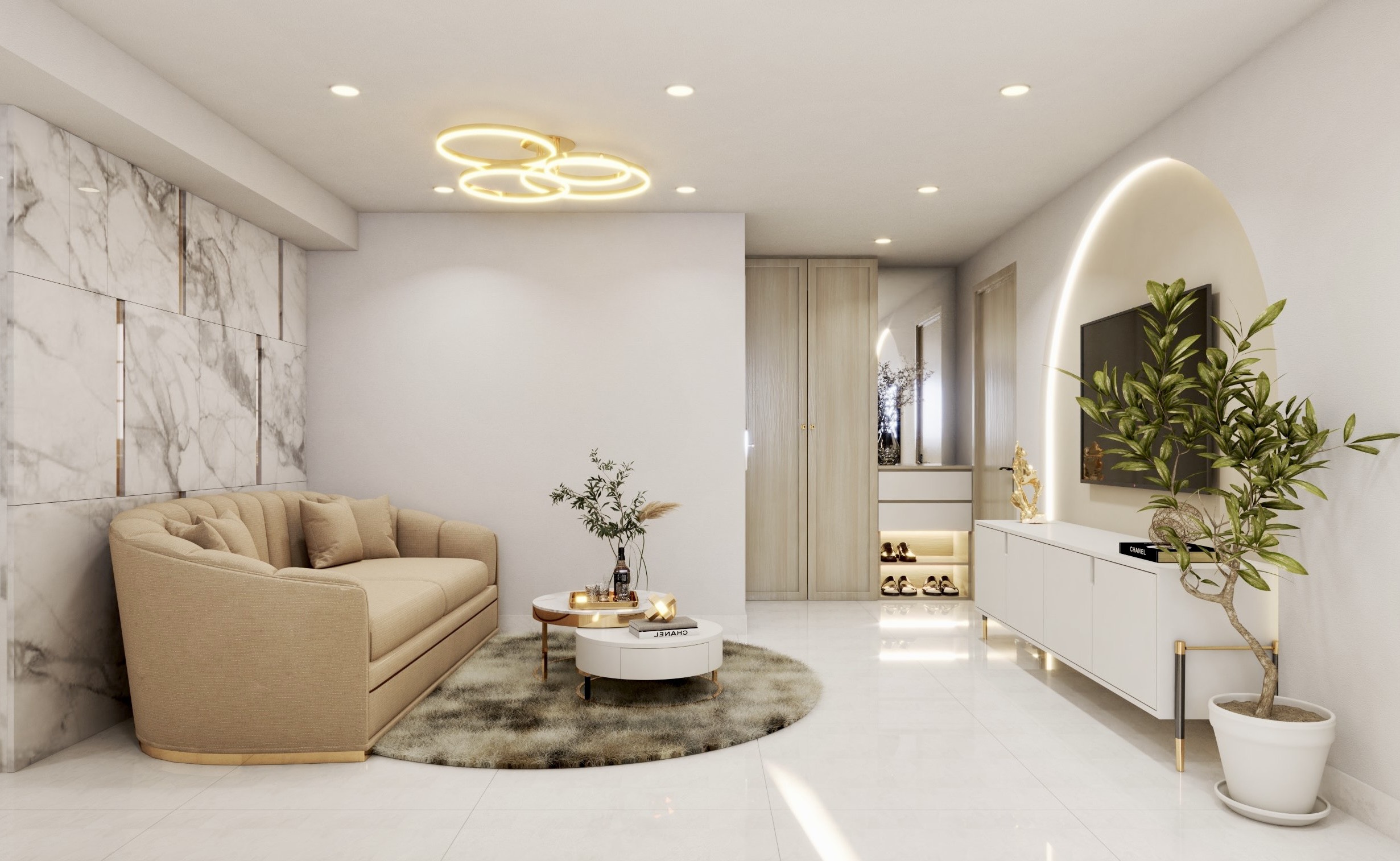 Thiết kế và thi công nội thất chung cư Tầng Lửng Đường Chiêu Anh Cát Quận 5