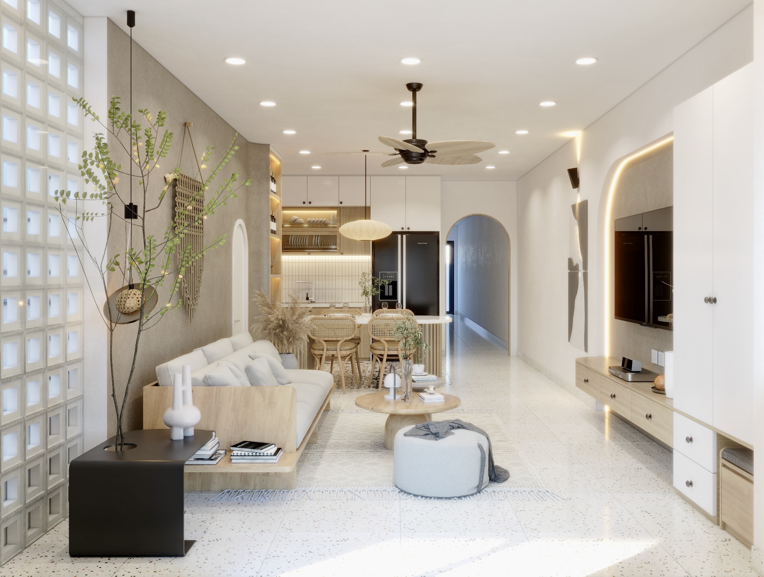 Thiết kế và thi công nhà phố nhà anh Nhân tại Thành Phố Trà Vinh