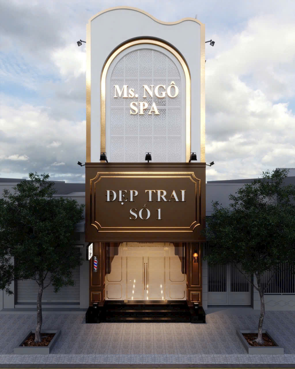 Cải tạo, thiết kế mới nội thất nhà phố kết hợp mặt bằng Kinh doanh tiệm Spa tại Long An