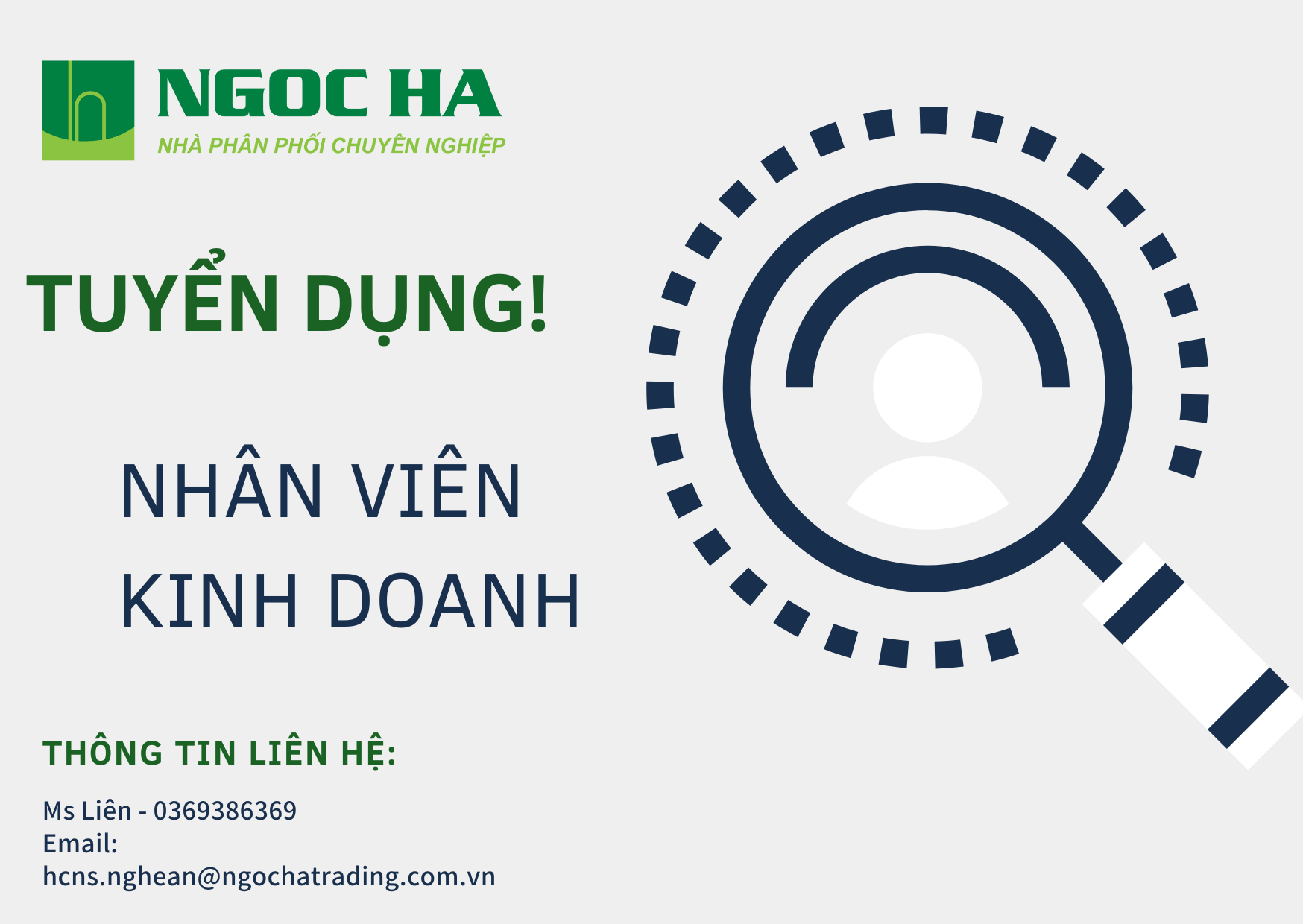 NGỌC HÀ - CHI NHÁNH HÀ TĨNH TUYỂN NHÂN VIÊN KINH DOANH !!