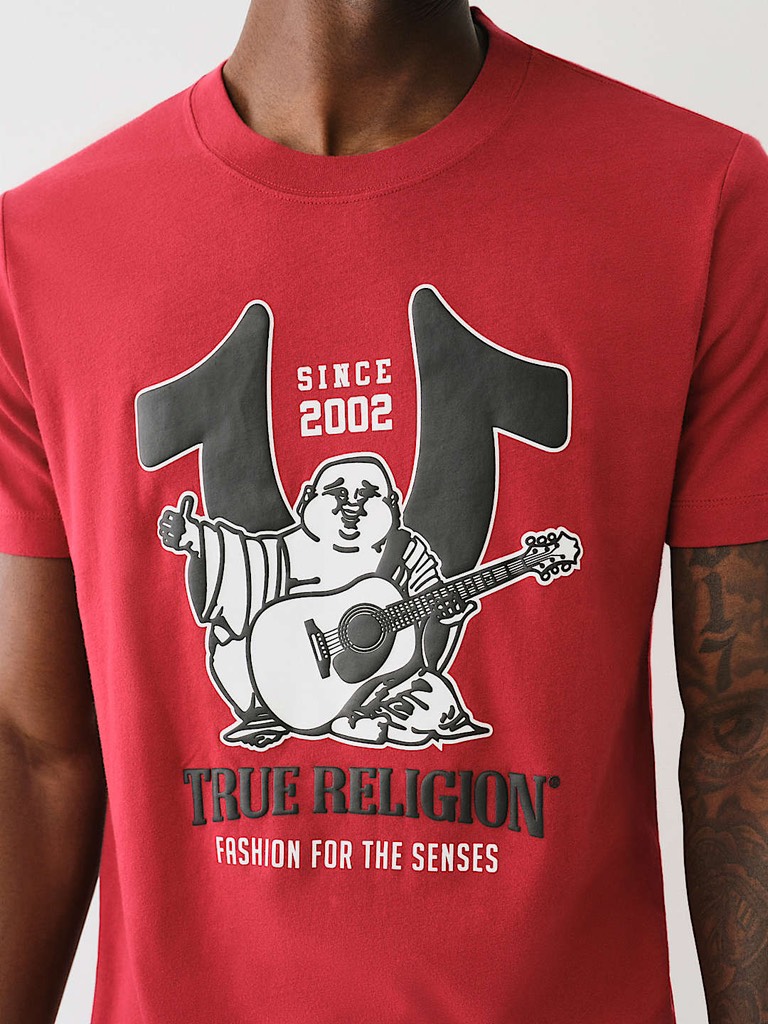 [ TRUE RELIGION ] HORSESHOE BUDDHA PUFF PRINT TEE