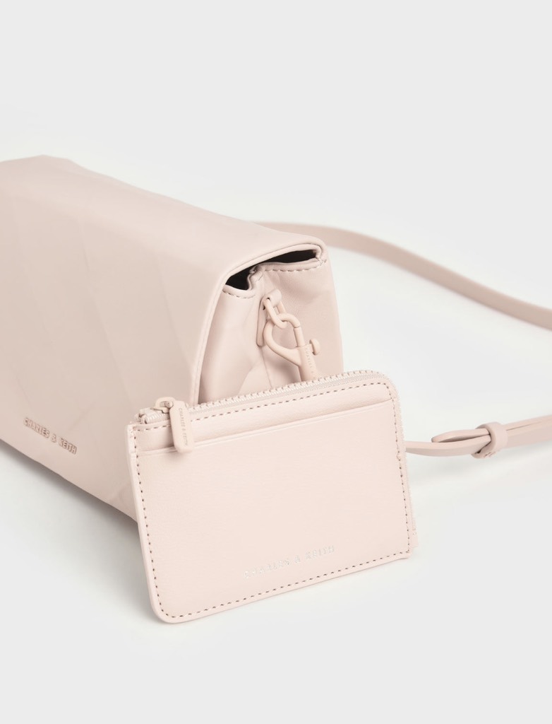 Geometric Crossbody Bag - Light Pink