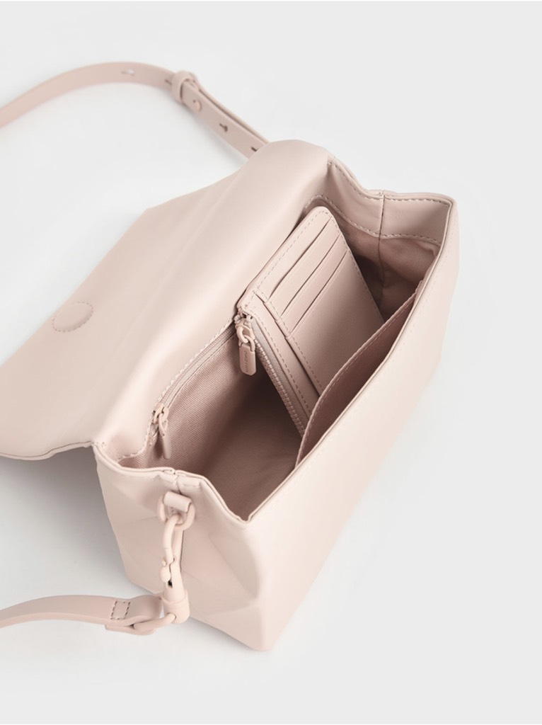 Geometric Crossbody Bag - Light Pink
