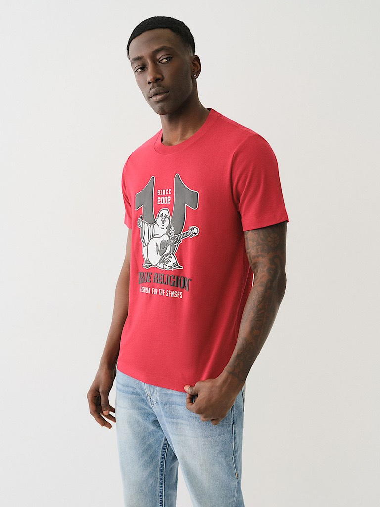 [ TRUE RELIGION ] HORSESHOE BUDDHA PUFF PRINT TEE