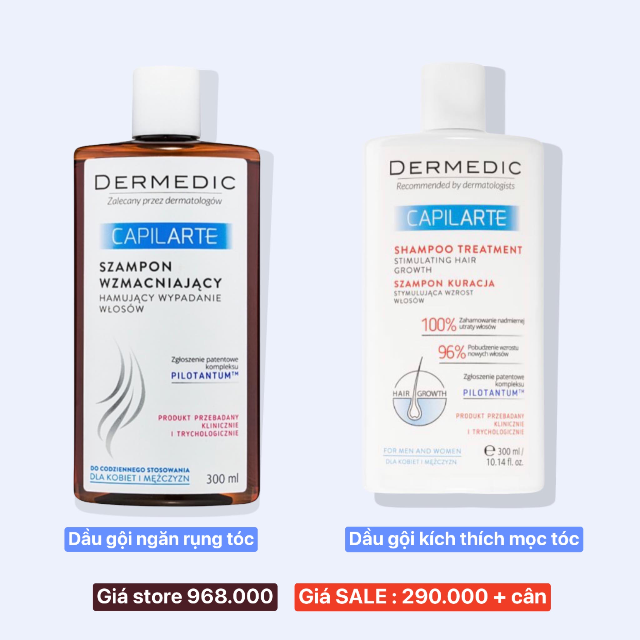 Dầu gội giảm rụng tóc & làm dày tóc Dermedic CAPILARTE Strengthening, anti-hair loss shampoo