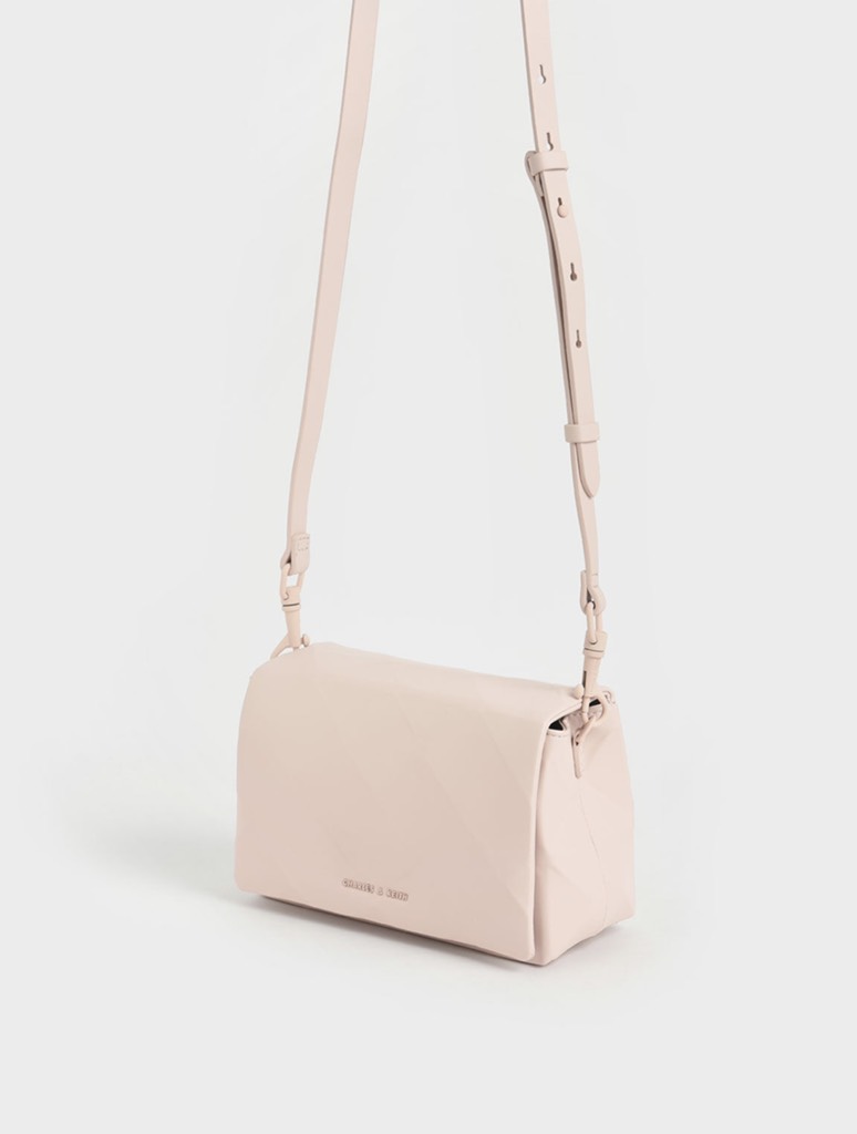 Geometric Crossbody Bag - Light Pink