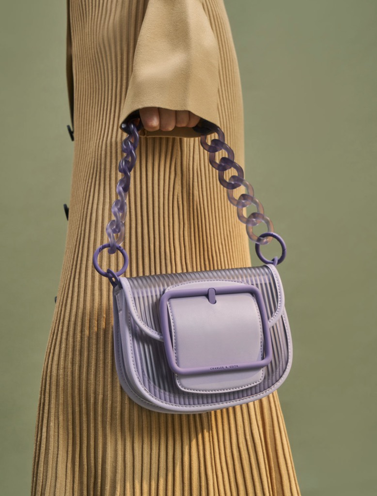 Acrylic Chain Handle Crossbody Bag