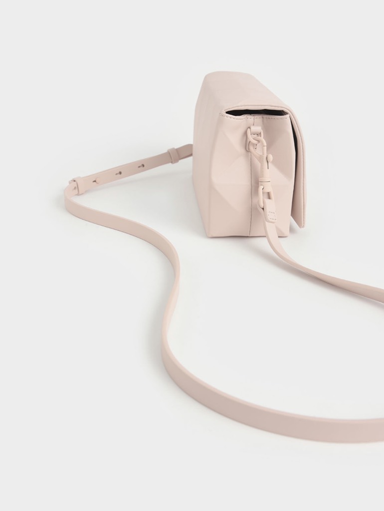 Geometric Crossbody Bag - Light Pink