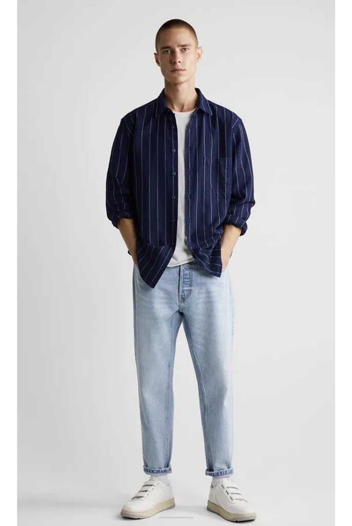 STRIPED TEXTURED SHIRT INDIGO