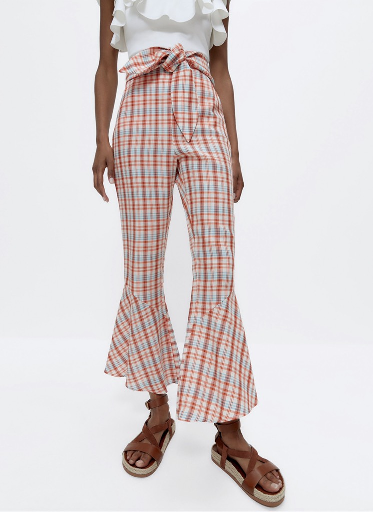 CHECED TROUSERS WITH RUFFLE