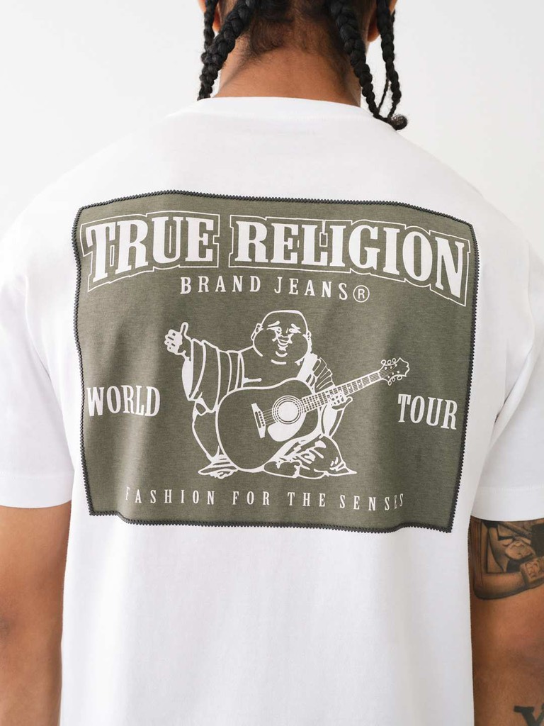 [ TRUE RELIGION ] LOGO LADDER STITCH PUFF PRIT TEE