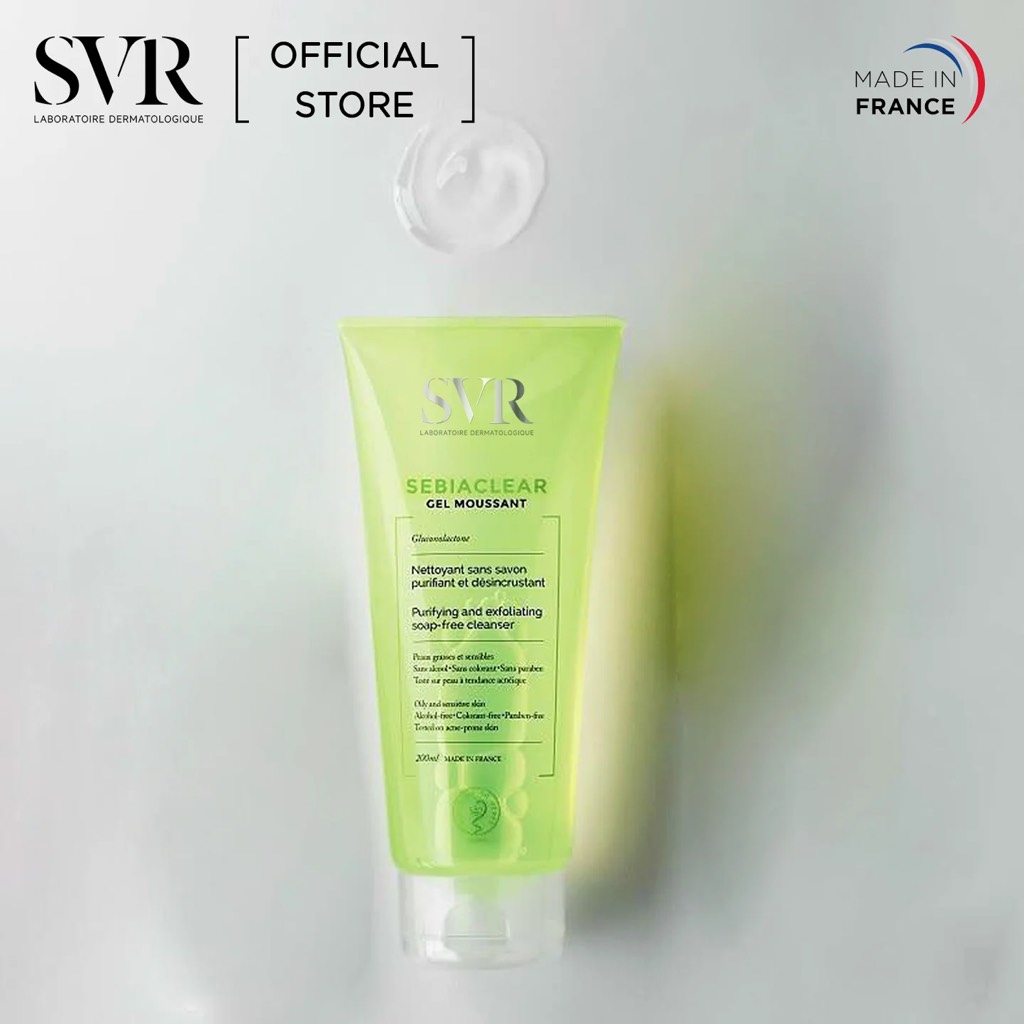 Gel rửa mặt dành cho da dầu mụn SVR Sebiaclear Gel Moussant 200ml