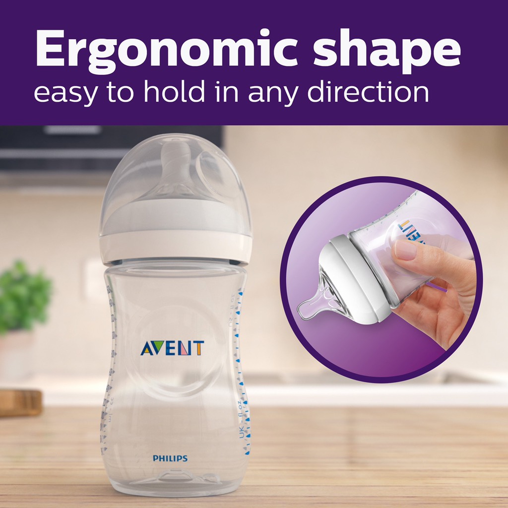 Bình sữa Philips Avent Natural Baby Bottle 9oz, 3 pack