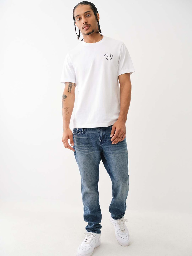 [ TRUE RELIGION ] LOGO LADDER STITCH PUFF PRIT TEE
