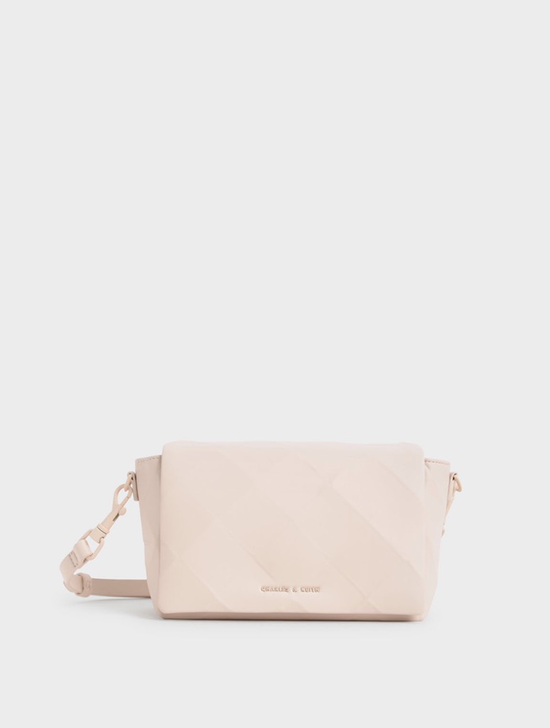 Geometric Crossbody Bag - Light Pink