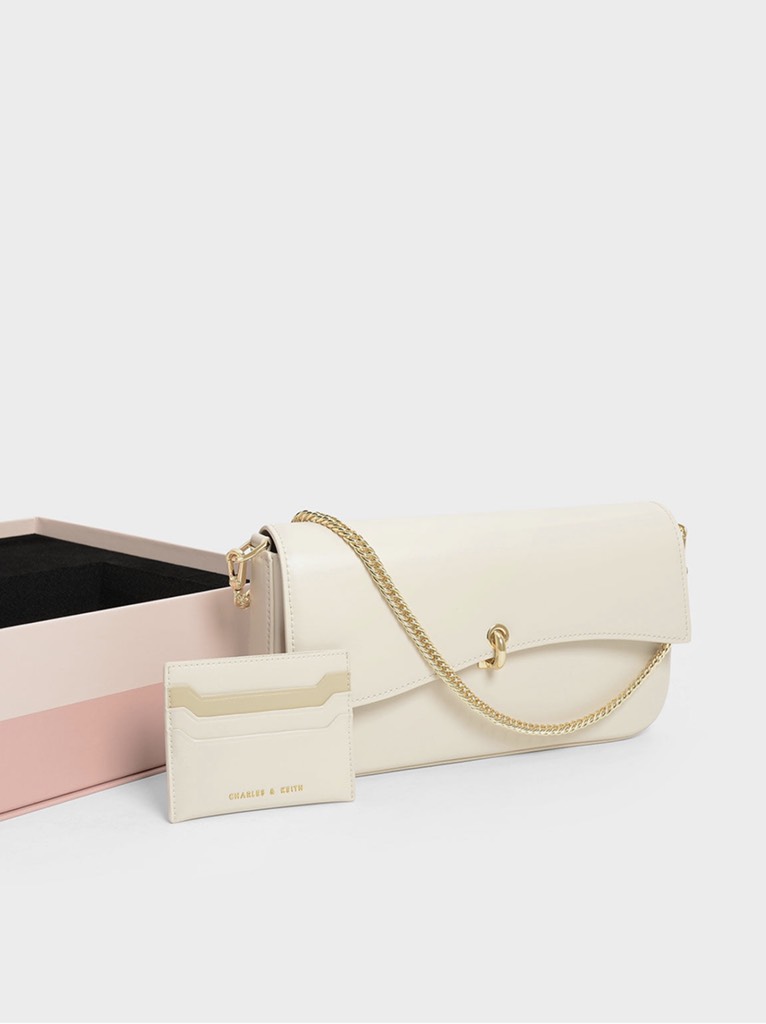 Qixi Gift Set: Shoulder Bag & Card Holder - Pink