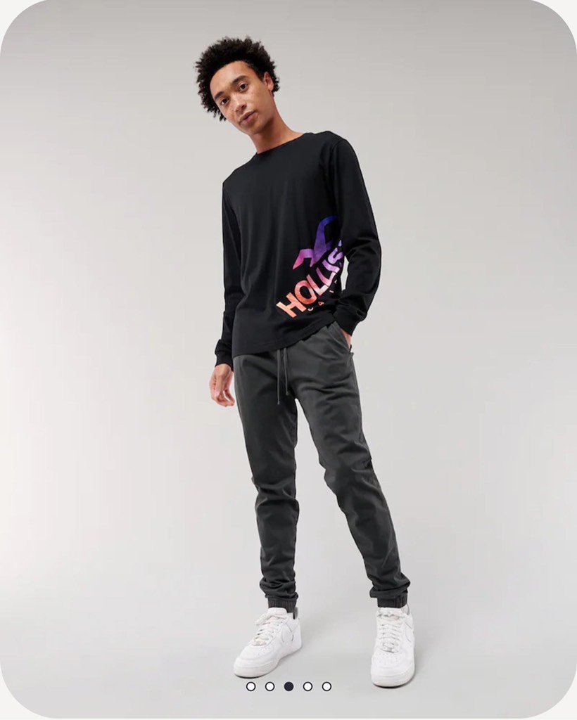 Áo thun nam Hollister Long Sleeve Print Logo Graphic Tee