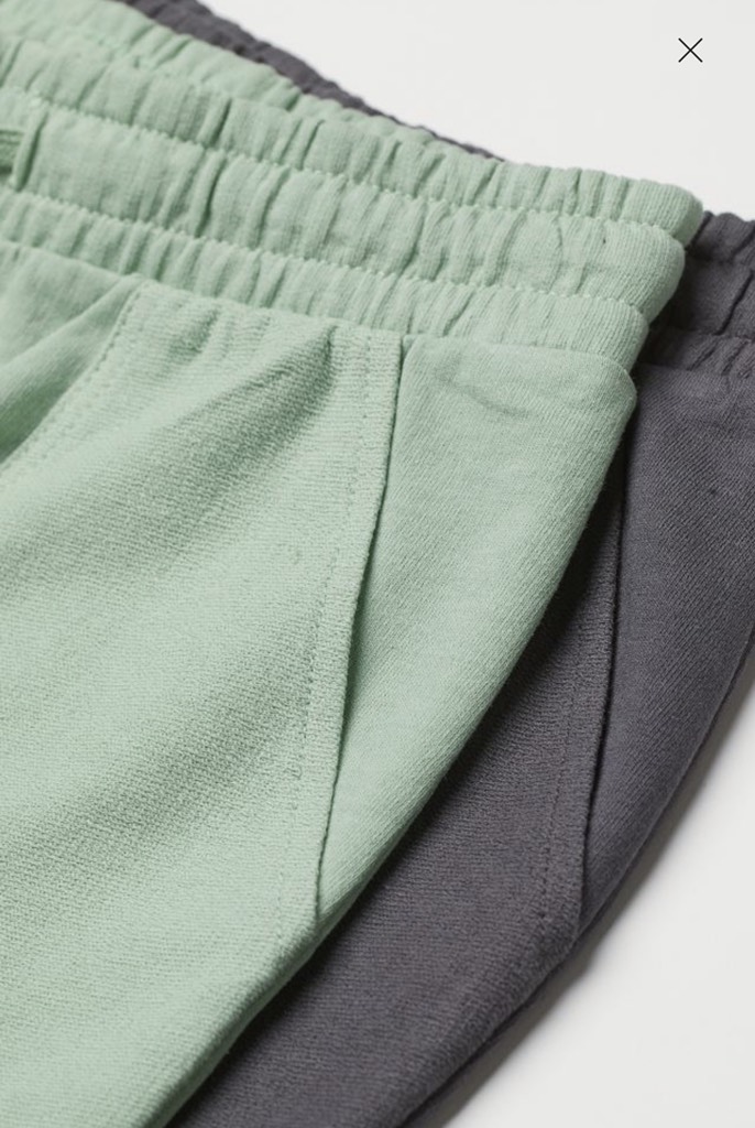 6-piece cotton set - Light green/Natural white