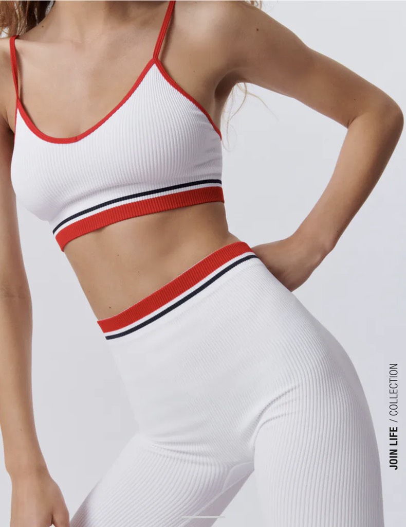 SEAMLESS CYCLING SHORTS WITH STRIPE DETAIL OYSTER WHITE
