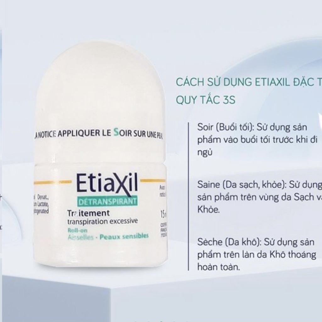 Lăn khử mùi Etiaxil Roll-On Armpit Detranspirant Sensitive Skin 15ml