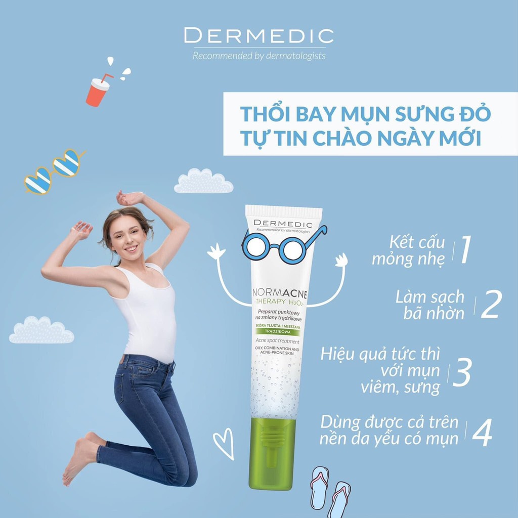Kem điều trị mụn và đốm mụn Dermedic NORMACNE Acne Spot Treatment