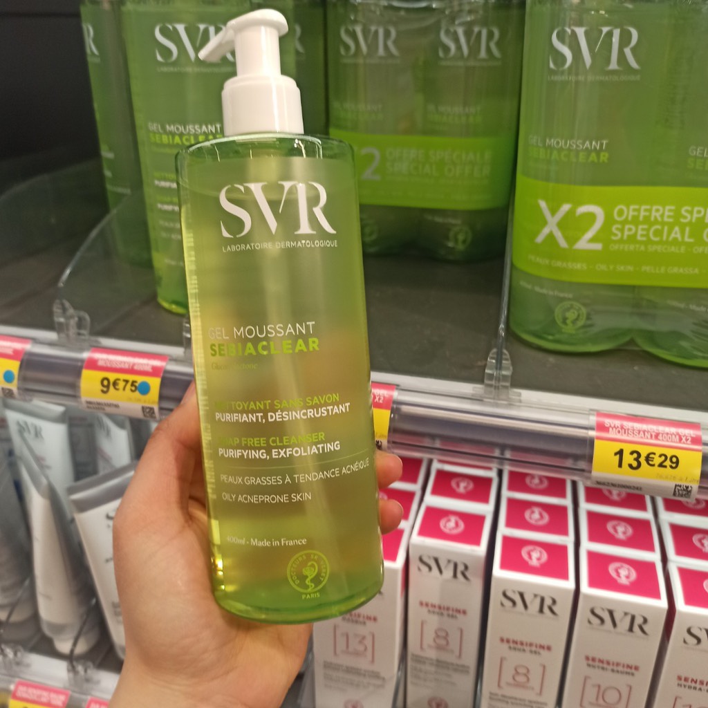 [Bill Pháp] Gel rửa mặt SVR Sebiaclear Gel Moussant 400ml