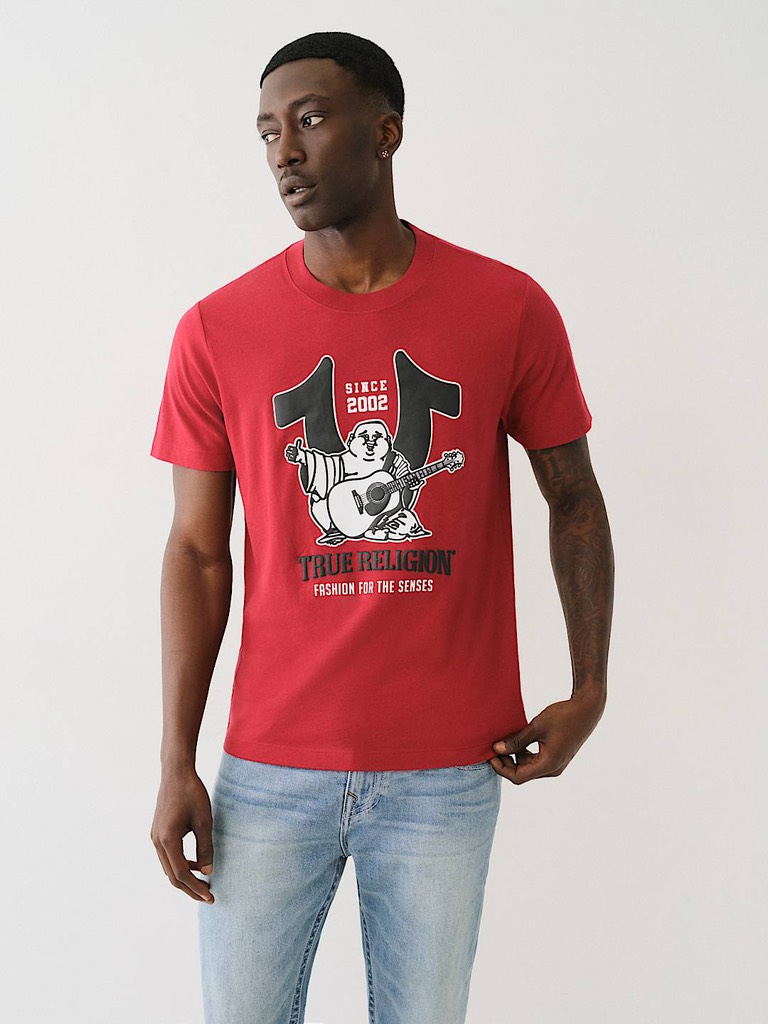 [ TRUE RELIGION ] HORSESHOE BUDDHA PUFF PRINT TEE