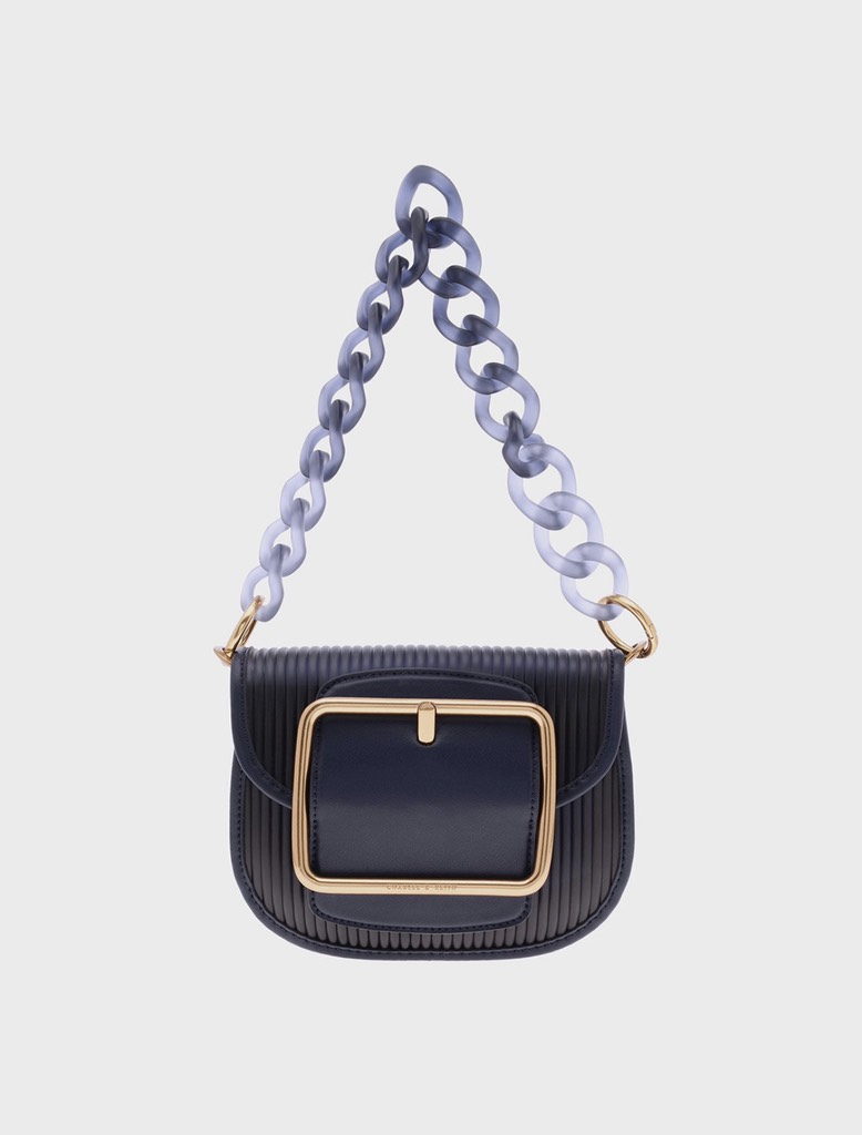 Acrylic Chain Handle Crossbody Bag