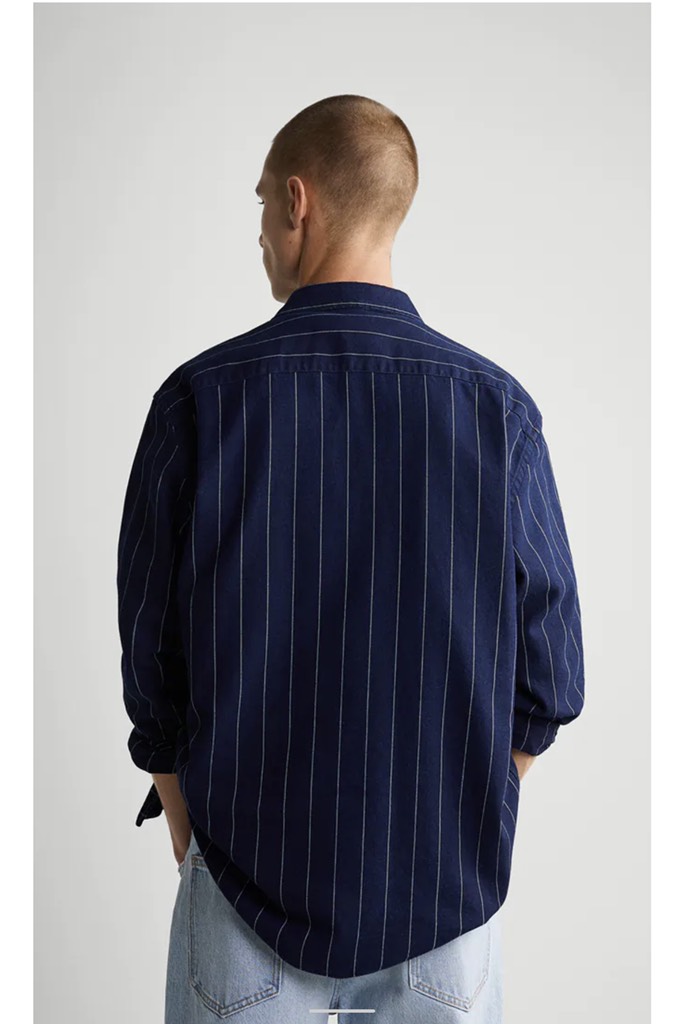STRIPED TEXTURED SHIRT INDIGO