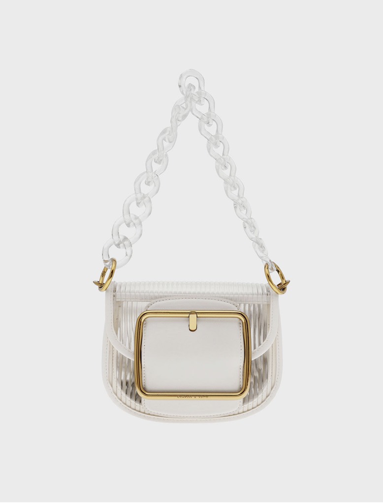Acrylic Chain Handle Crossbody Bag