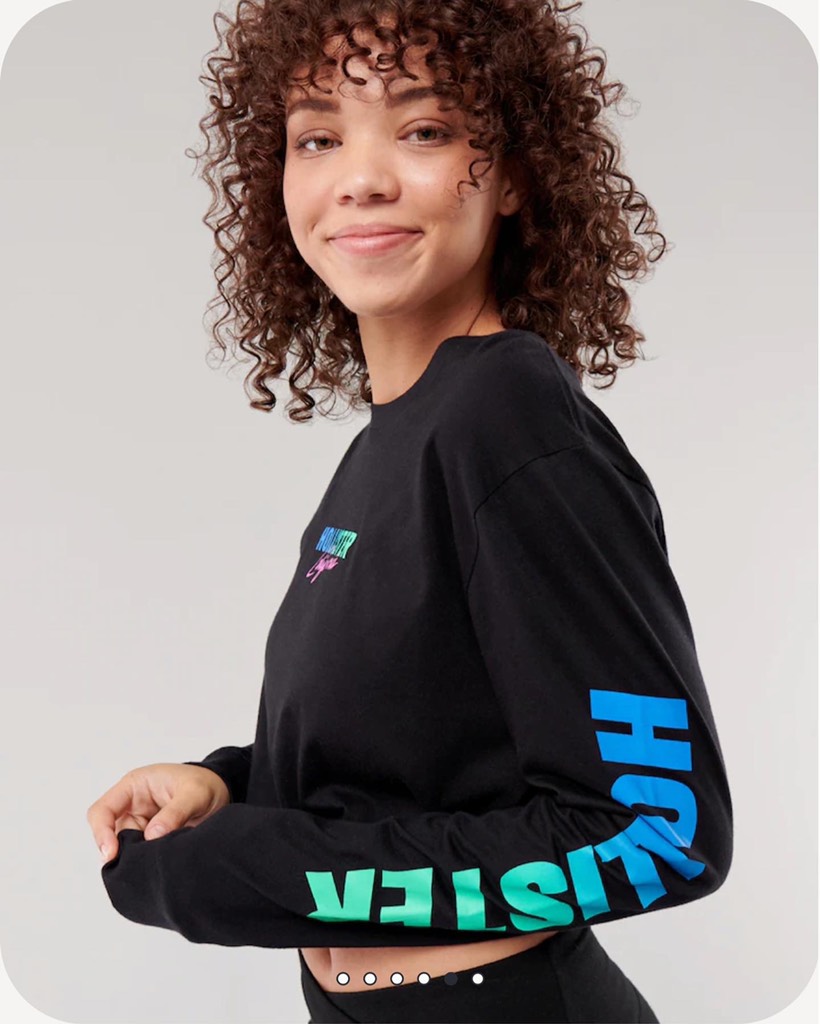 [Unisex] Áo thun Hollister Long Sleeve Logo Graphic Tee