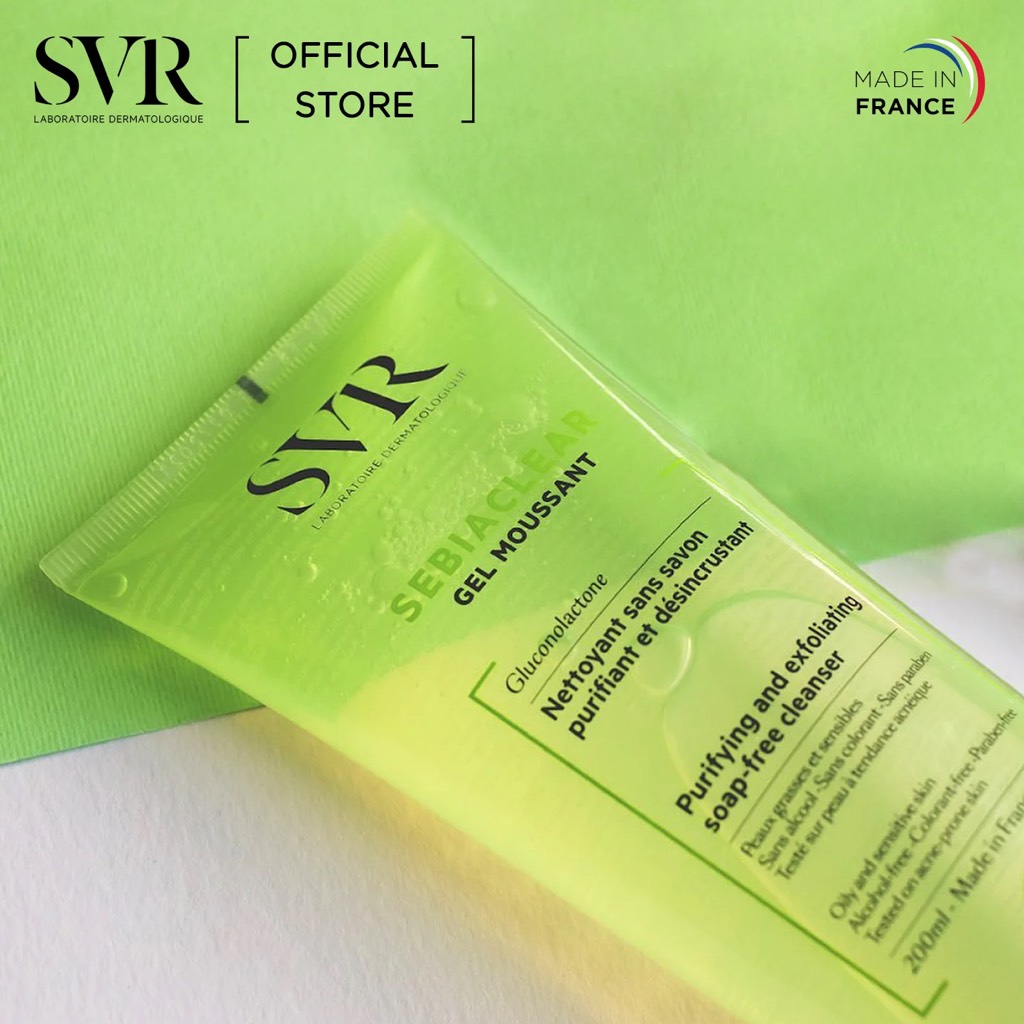 Gel rửa mặt dành cho da dầu mụn SVR Sebiaclear Gel Moussant 200ml