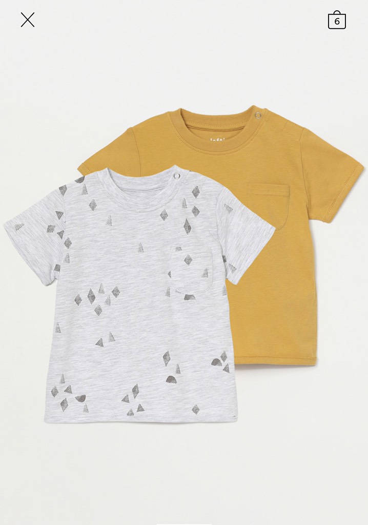 2-PACK OF BASIC PLAIN AND PRINTED SHORT SLEEVE T-SHIRTS