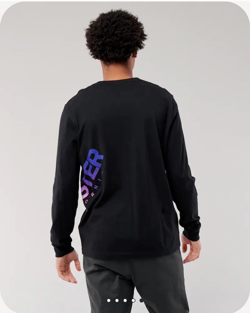 Áo thun nam Hollister Long Sleeve Print Logo Graphic Tee