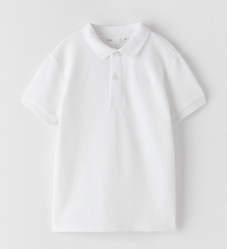 BASIC PIQUÉ POLO SHIRT WHITE - 8 YEARS (128 CM)