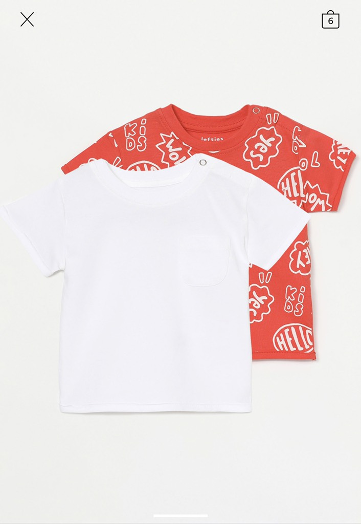 2-PACK OF BASIC PLAIN AND PRINTED SHORT SLEEVE T-SHIRTS