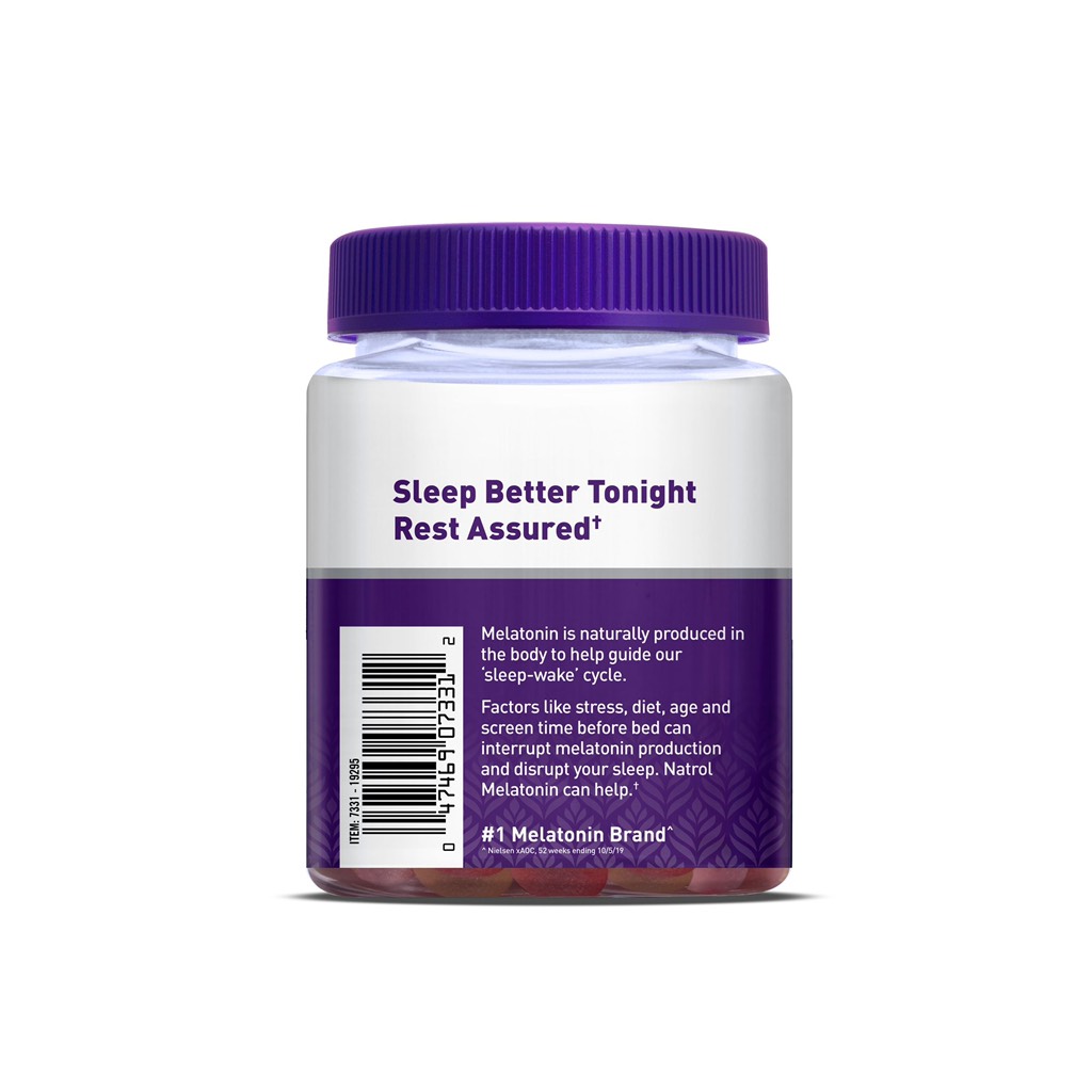 Kẹo dẻo giúp ngủ ngon Natrol Strawberry Melatonin Gummies, 10 mg, 90 count