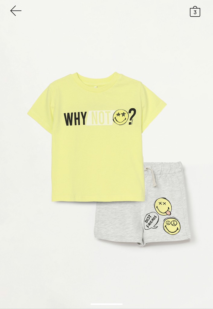 SMILEYWORLD® TOP AND BERMUDA SHORTS SET