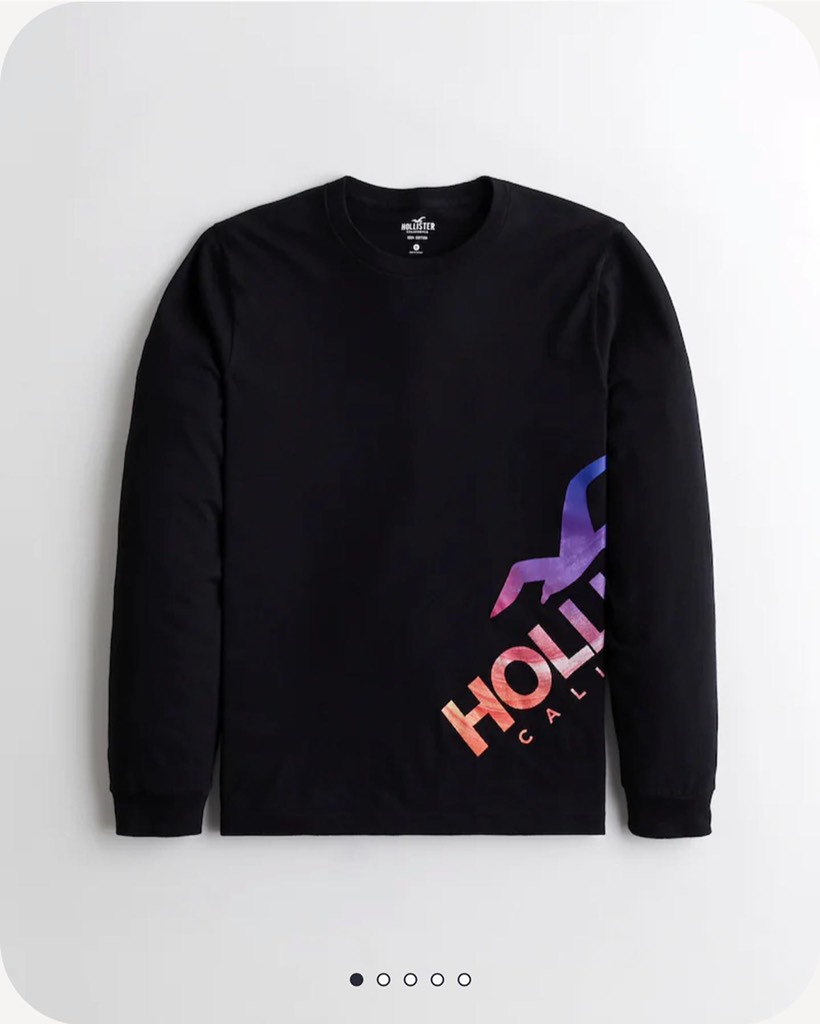 Áo thun nam Hollister Long Sleeve Print Logo Graphic Tee