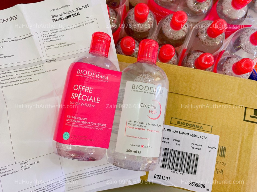 Nước tẩy trang Bioderma Créaline H2O Eau Micellaire Démaquillante 500ml (phiên bản nội địa Pháp)