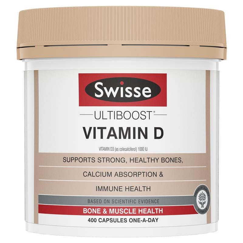 Viên uống bổ sung Vitamin D - Swisse Ultiboost Vitamin D 400 Capsules